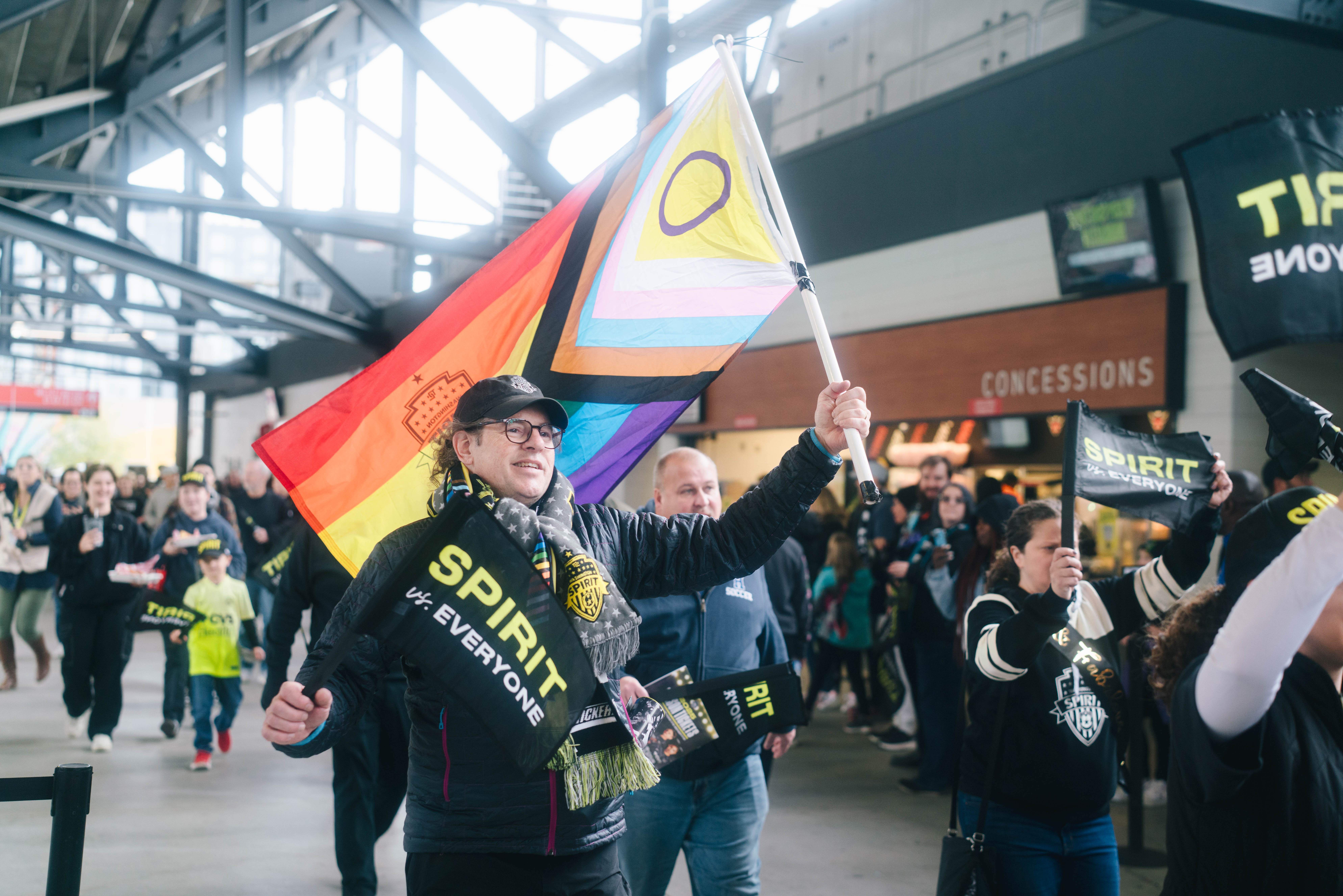 Spirit Squadron pregame parade around the concourse at Audi Field